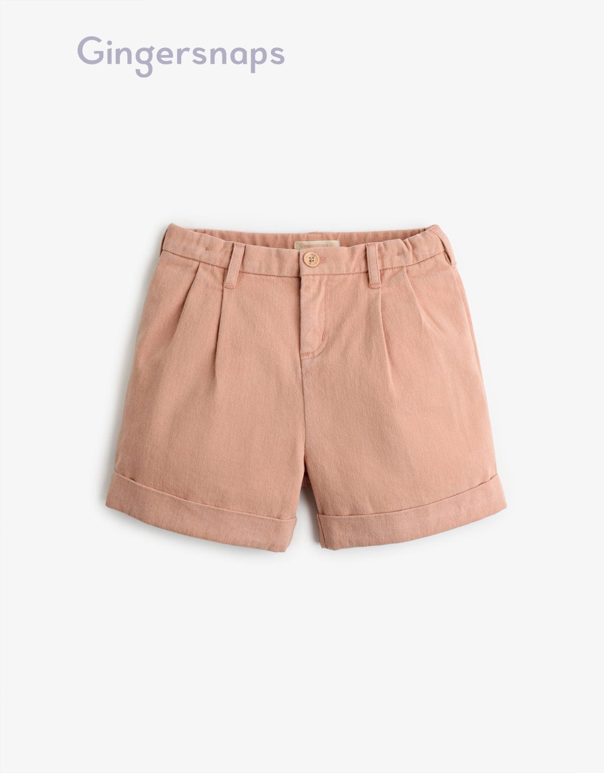 جينجرسنابس شورت سادة بناتي أطفال - الخوخ الوردي