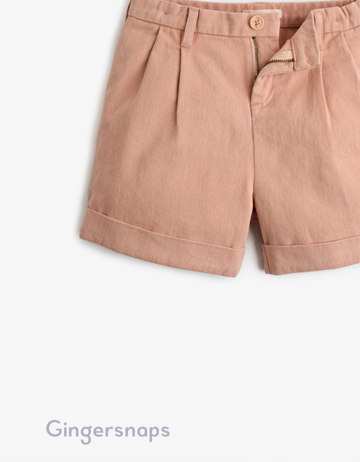 جينجرسنابس شورت سادة بناتي أطفال - الخوخ الوردي