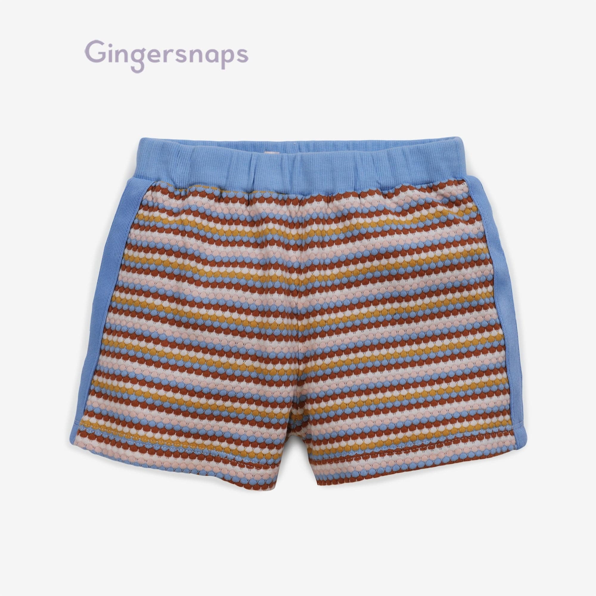 جينجرسنابس طقم بناتي تيشيرت مخطط بالعرض كت وشورت متعدد الألوان