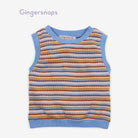 جينجرسنابس طقم بناتي تيشيرت مخطط بالعرض كت وشورت متعدد الألوان