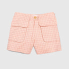 جينجرسنابس شورت كاروهات بجيوب أمامية أطفالي بنات وردي باهت