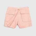 جينجرسنابس شورت كاروهات بجيوب أمامية أطفالي بنات وردي باهت