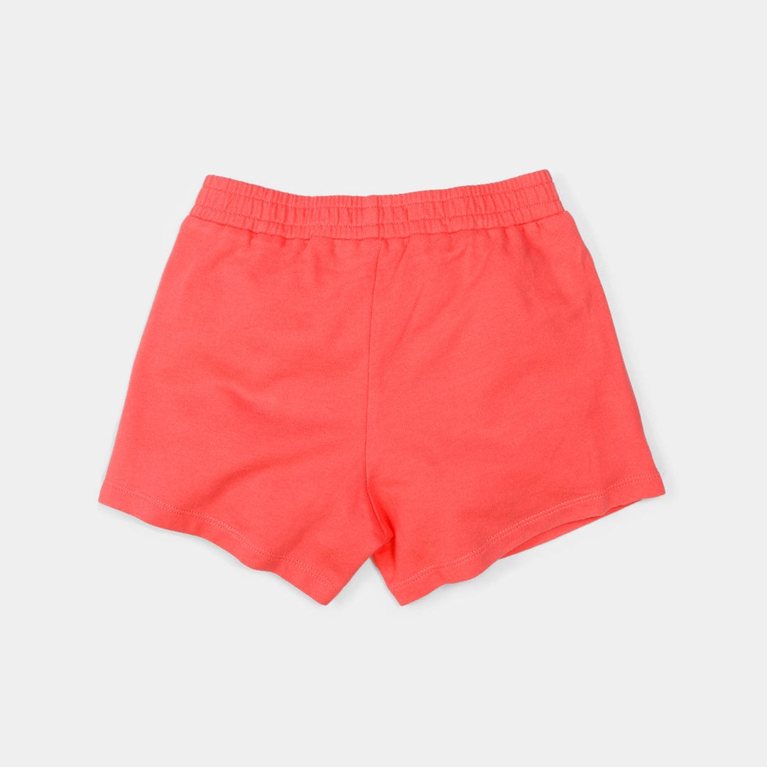 جينجرسنابس شورت بناتي سادة بجيوب أمامية ورباط وردي صدفي