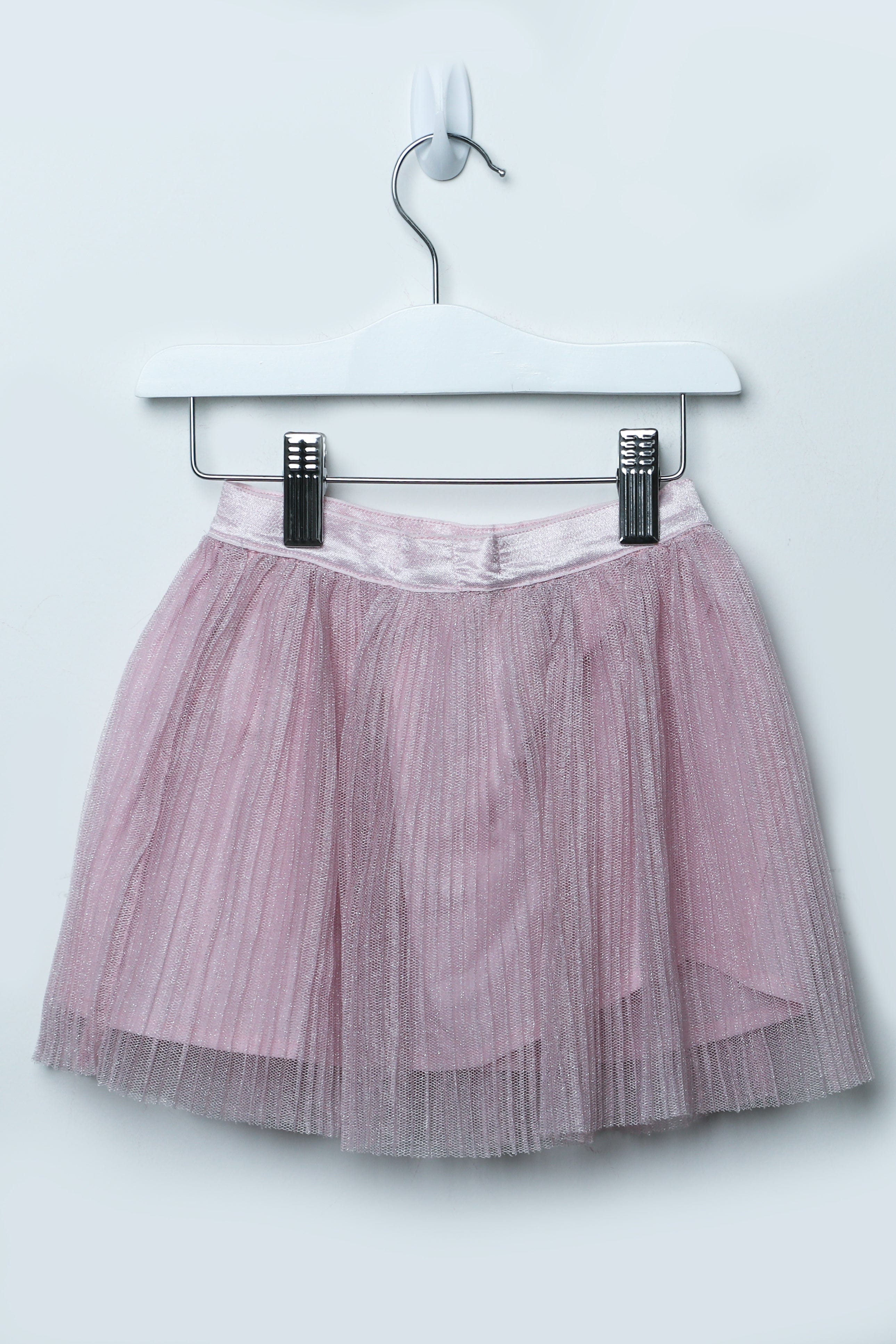 جينجرسنابس تنورة لامعة شفافة كلوش مبطنة بناتي وردي فاتح