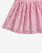 جينجرسنابس تنورة بناتي كلوش مزينة بالورد ليلكي فاتح