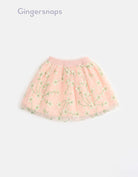 جينجرسنابس تنورة بناتي موردة مبطنة أحمر بنفسجي