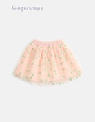 جينجرسنابس تنورة بناتي موردة مبطنة أحمر بنفسجي