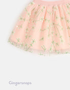 جينجرسنابس تنورة بناتي موردة مبطنة أحمر بنفسجي