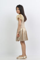 جينجرسنابس تنورة بناتي كلوش سادة لامعة ذهب