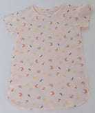 جينجرسنابس بيجامة بناتي منقوش نص كم وردي شاحب