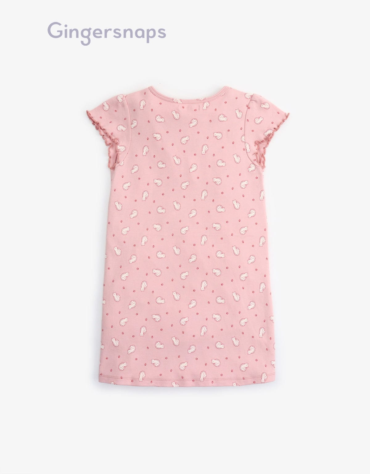 جينجرسنابس بيجامة منقوشة نص كم بناتي وردي