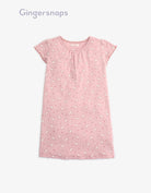 جينجرسنابس بيجامة منقوشة نص كم بناتي وردي