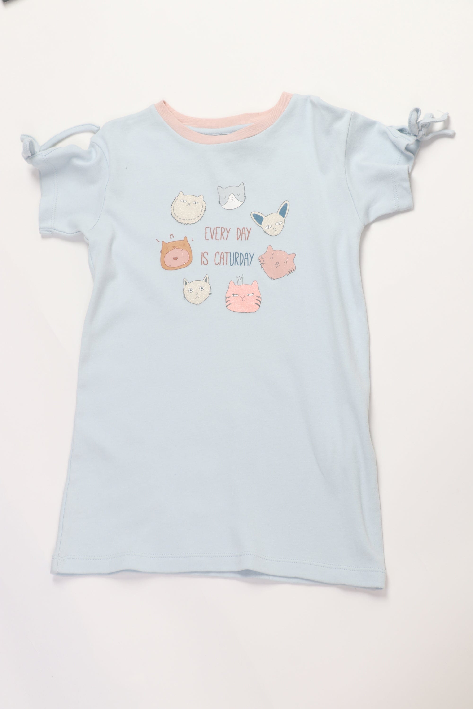 جينجرسنابس بيجامة مطبوعة نص كم بناتي بفيونكة أزرق