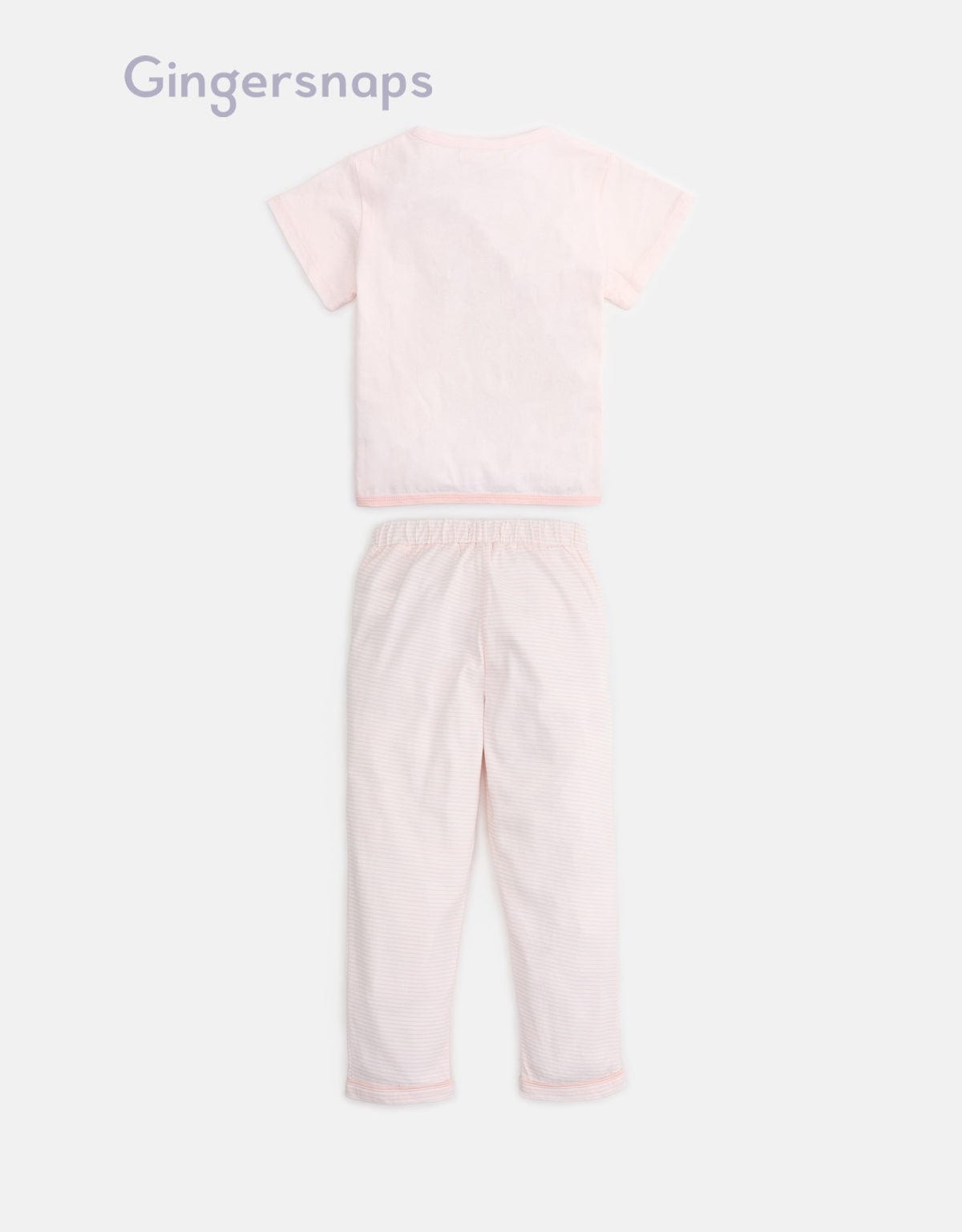 جينجرسنابس بيجامة بناتي تيشيرت مطبوع وبنطلون وردي