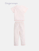 جينجرسنابس بيجامة بناتي تيشيرت مطبوع وبنطلون وردي