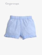 جينجرسنابس بيجامة شورت وبلوزة بأزرار أمامية نص كم بناتي أزرق