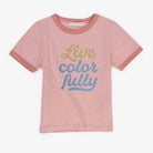 جينجرسنابس بلوزة بطبعة لامعة كم قصير بناتي وردي باهت