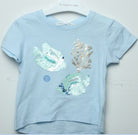 جينجرسنابس تي شيرت بناتي بطبعة لامعة مسحوق أزرق