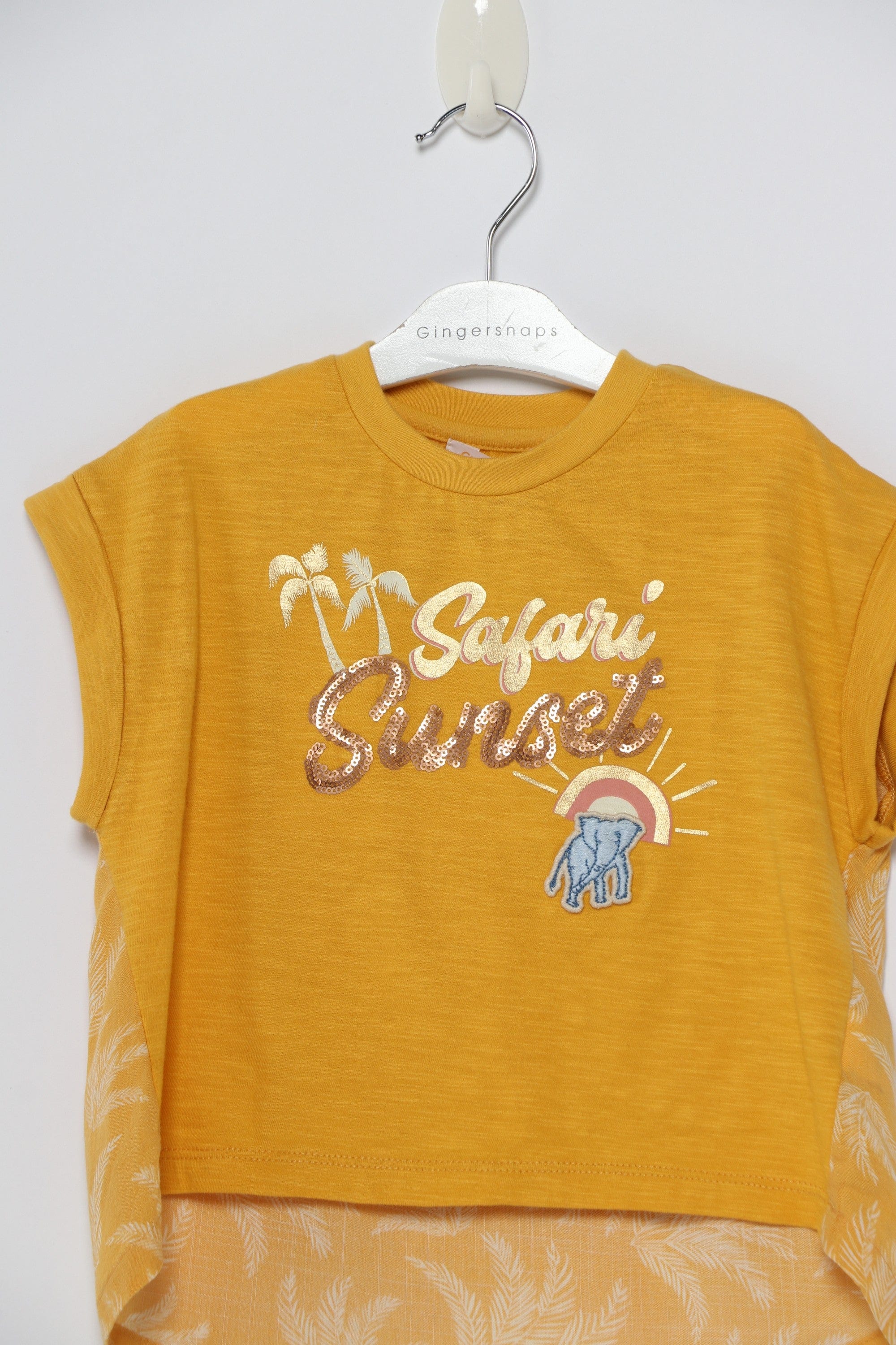 جينجرسنابس تي شيرت بناتي بطبعة طويل من الخلف بنفسجي