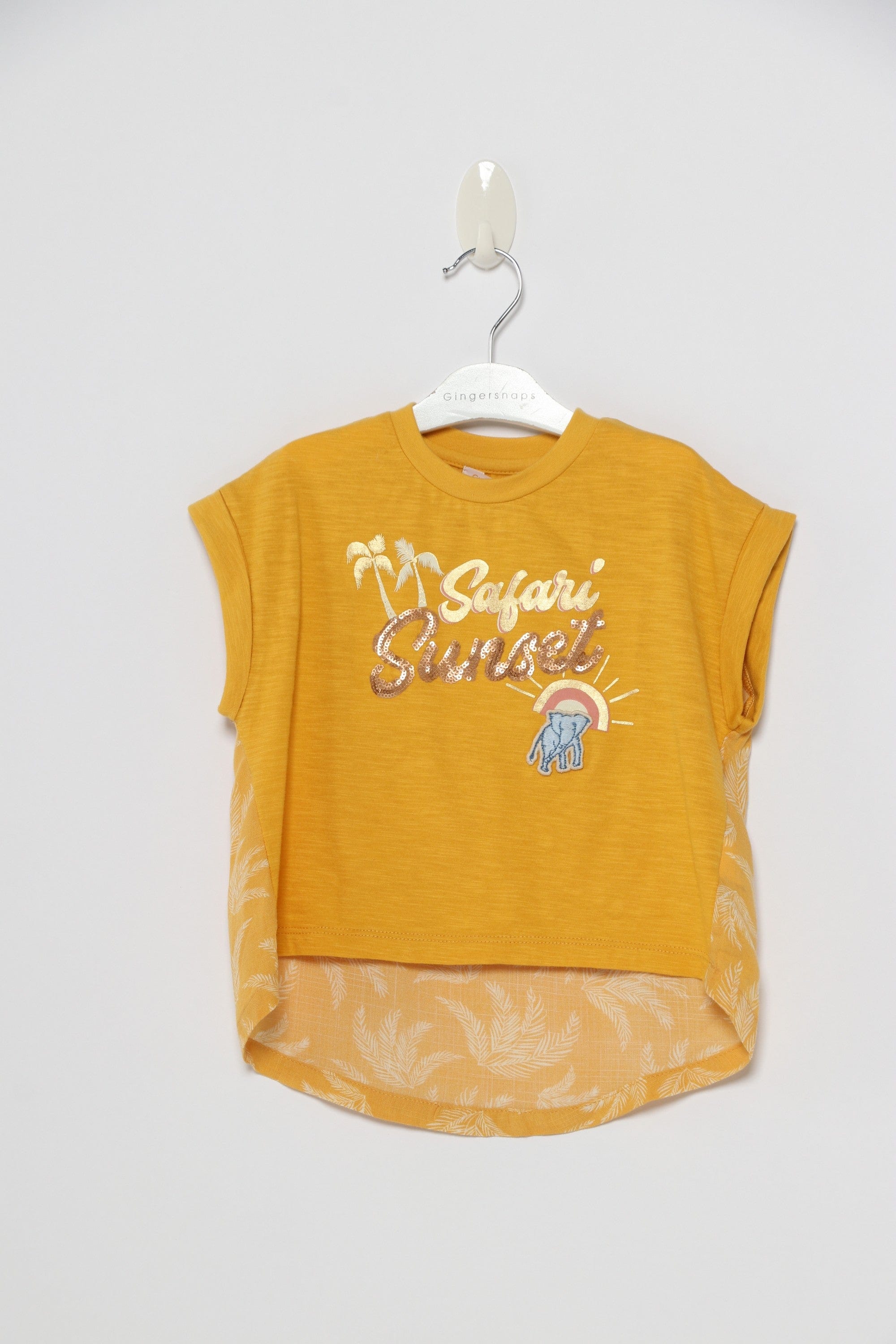 جينجرسنابس تي شيرت بناتي بطبعة طويل من الخلف بنفسجي