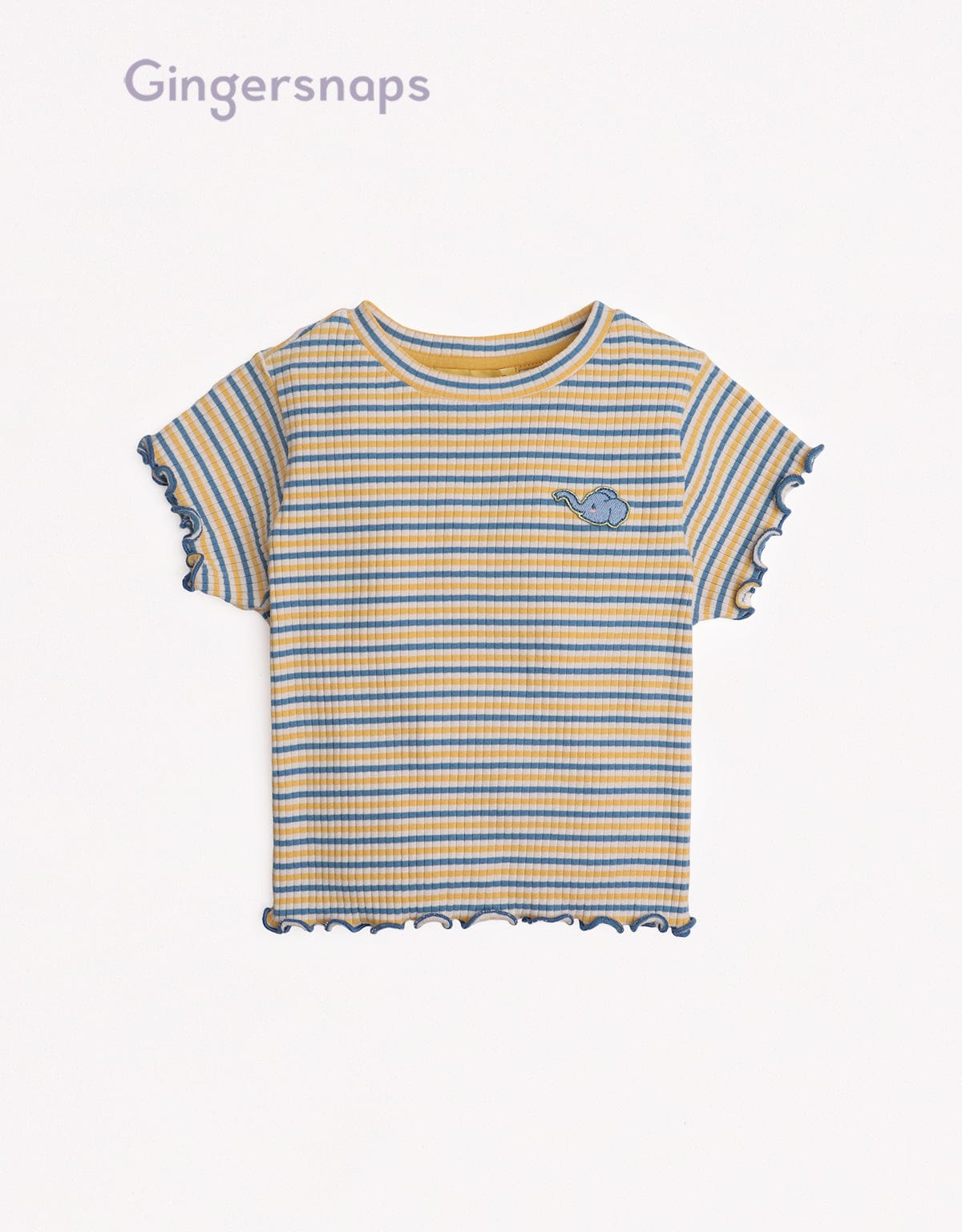 جينجرسنابس تيشيرت مخطط بالعرض كم قصير بناتي متعدد الألوان
