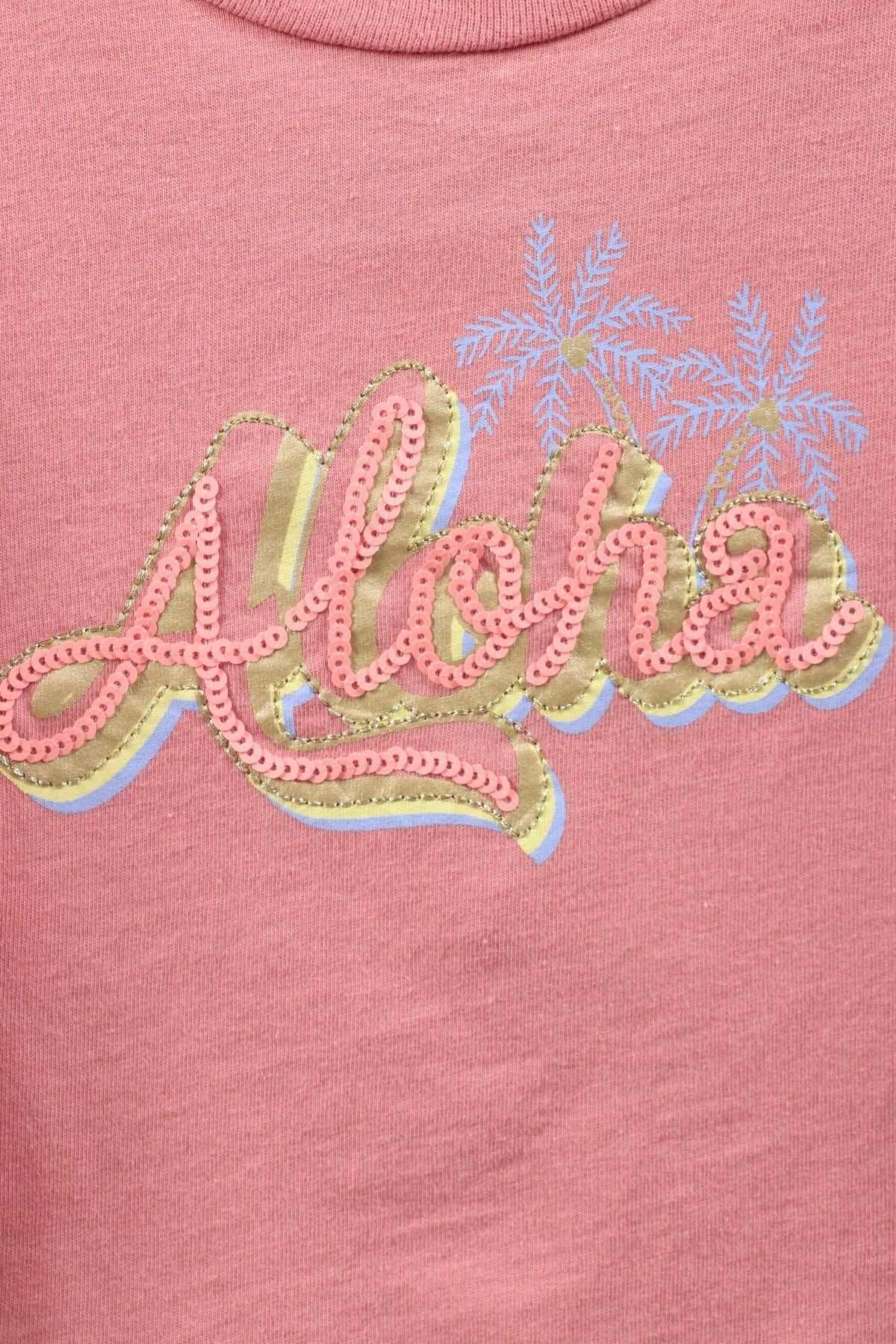 جينجرسنابس تي شيرت بناتي نص كم بنقشة طائر زهري