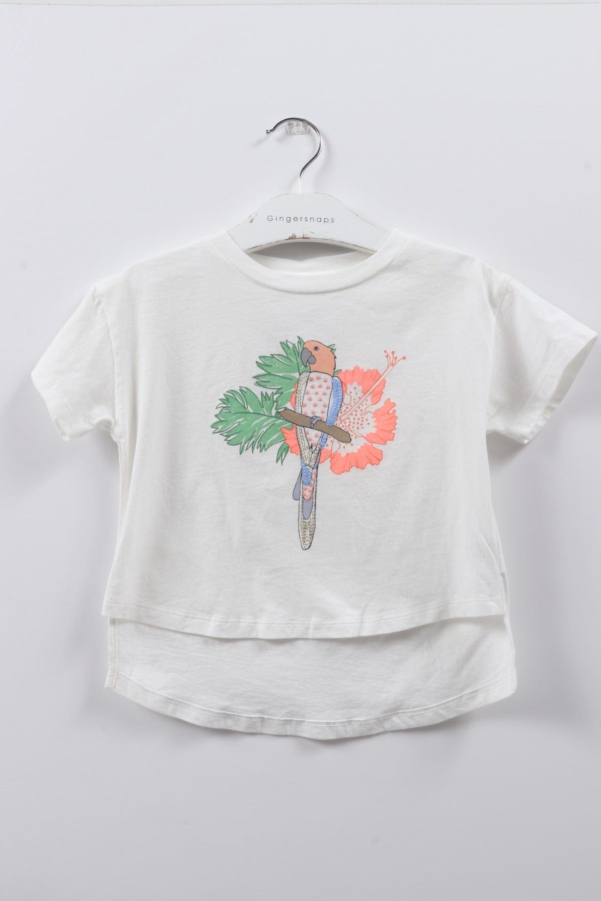 جينجرسنابس تي شيرت بناتي قصير بطبعة أمامية أوف وايت