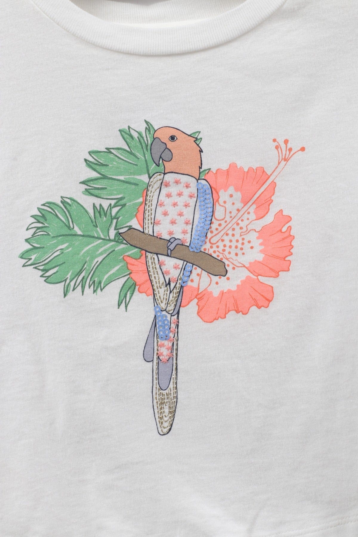 جينجرسنابس تي شيرت بناتي قصير بطبعة أمامية أوف وايت