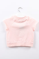 جينجرسنابس تي شيرت بناتي قصير نص كم بطبعة على الصدر أزرق