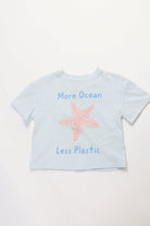 جينجرسنابس تيشيرت بنات بطبعة نجم البحر أزرق