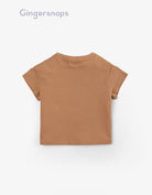 جينجرسنابس تيشيرت بنات بطبعة وردة بني