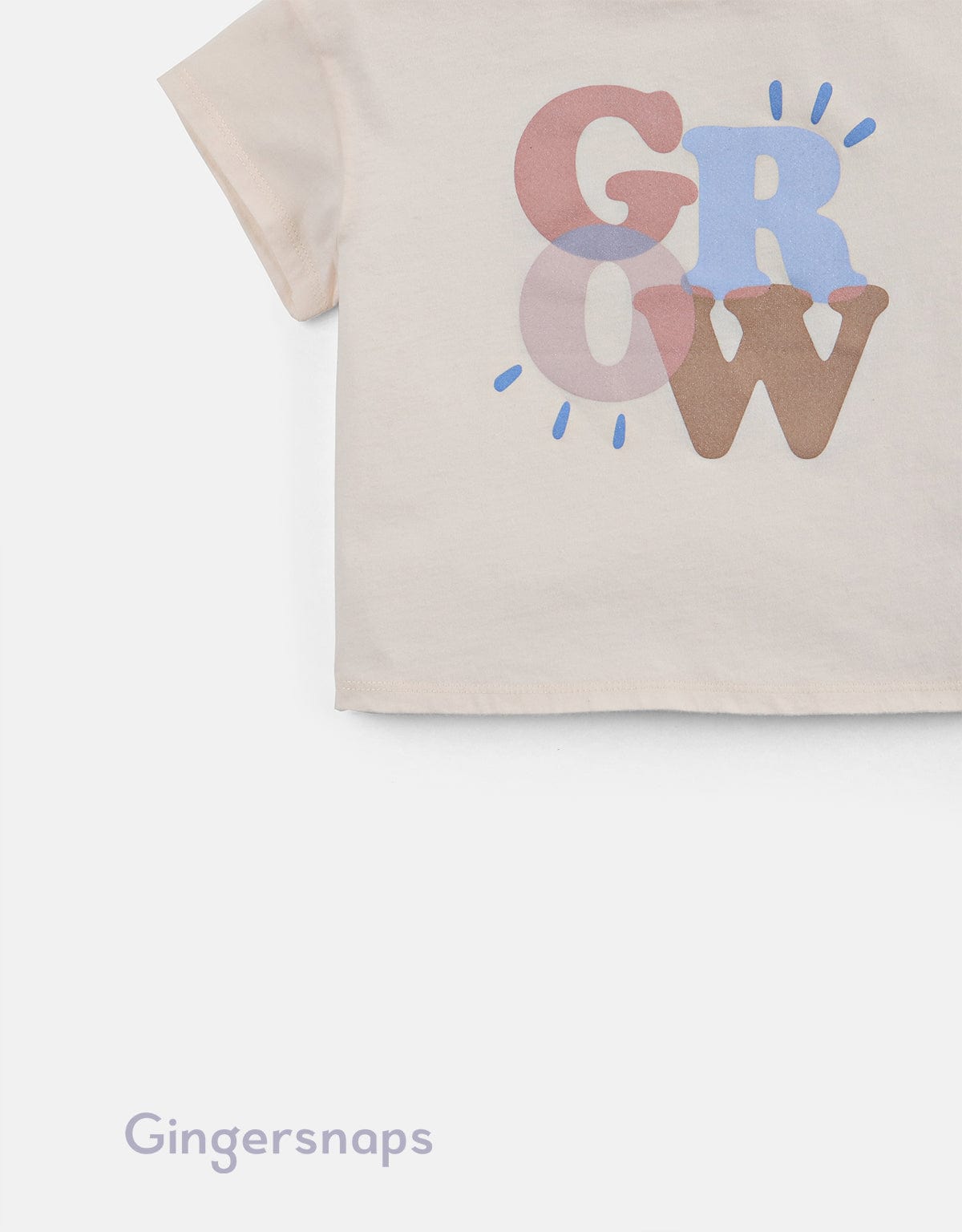 جينجرسنابس تيشيرت بنات بنمط كتابة أبيض