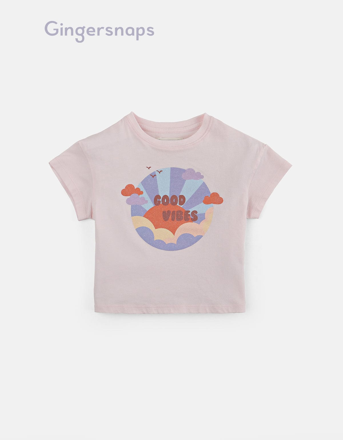 جينجرسنابس تي شيرت بناتي بطبعة شمس وردي