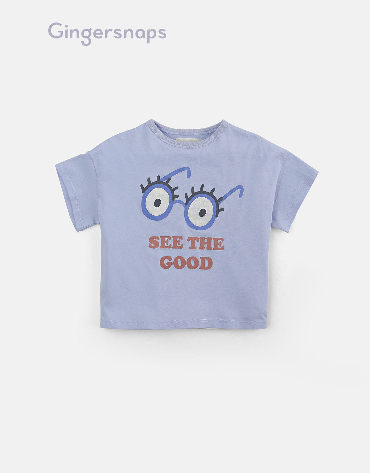جينجرسنابس تي شيرت بنات بطبعة نظارة أزرق