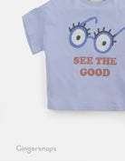 جينجرسنابس تي شيرت بنات بطبعة نظارة أزرق