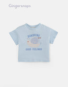 جينجرسنابس تي شيرت بنات بطبعة حلزون أزرق