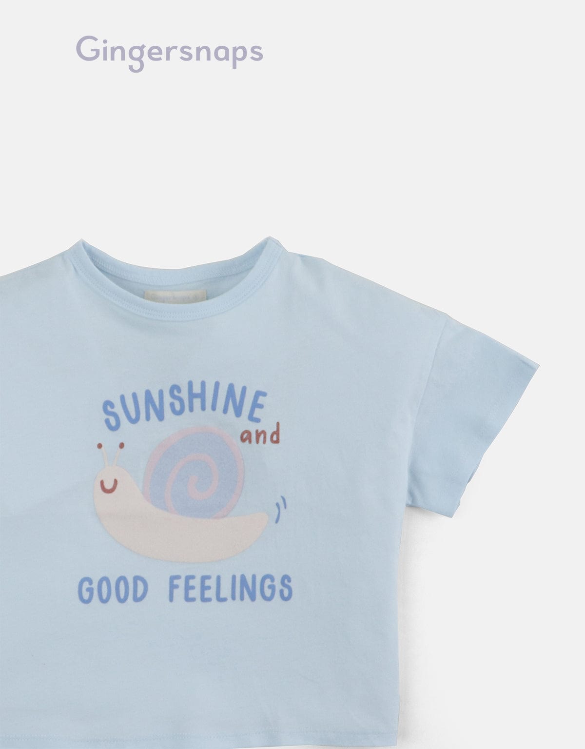 جينجرسنابس تي شيرت بنات بطبعة حلزون أزرق