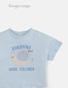 جينجرسنابس تي شيرت بنات بطبعة حلزون أزرق