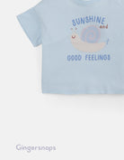 جينجرسنابس تي شيرت بنات بطبعة حلزون أزرق