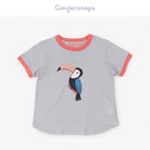 جينجرسنابس تي شيرت بناتي بطبعة بغبغاء نيلي فاتح