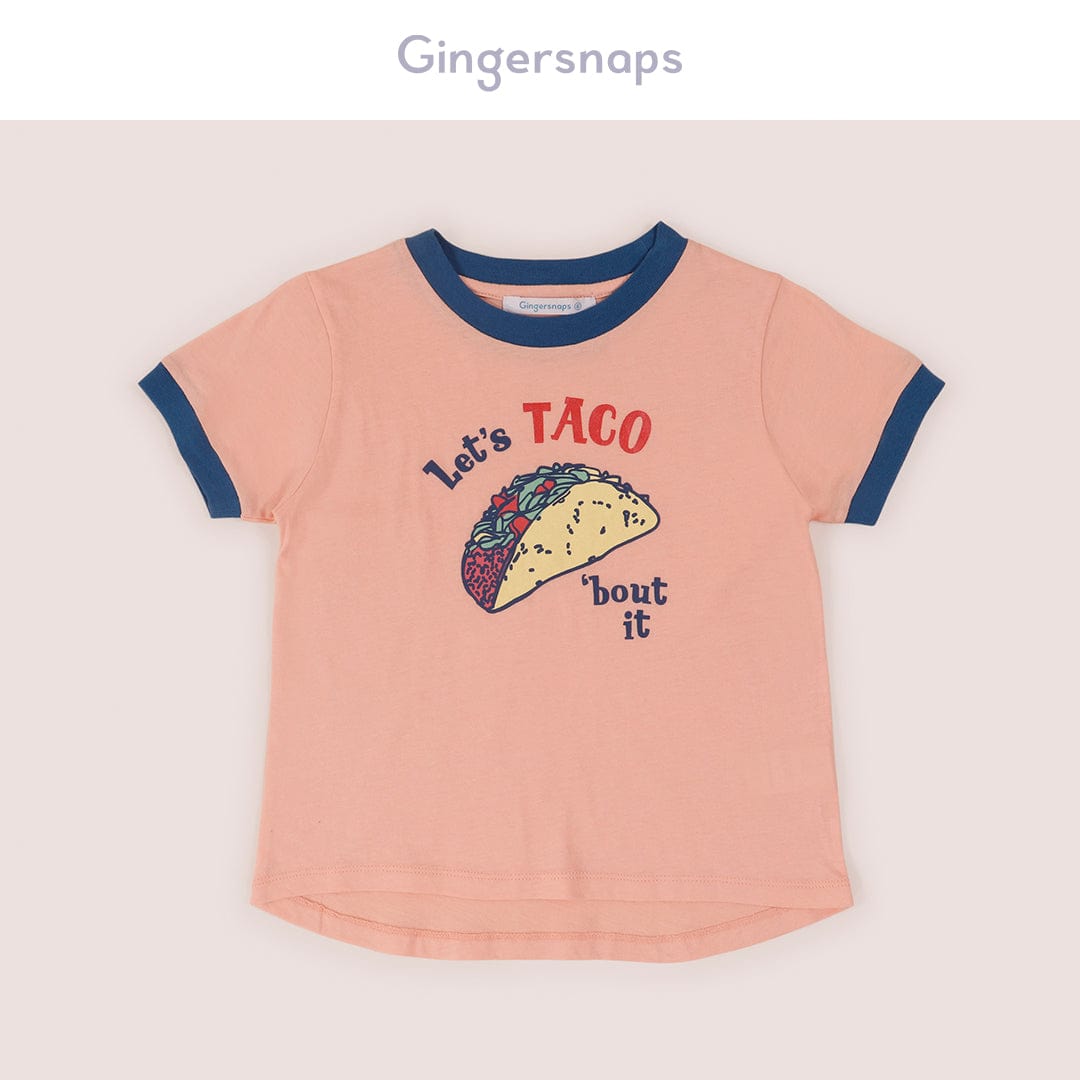 جينجرسنابس تي شيرت بناتي بطبعة تاكو أحمر بنفسجي