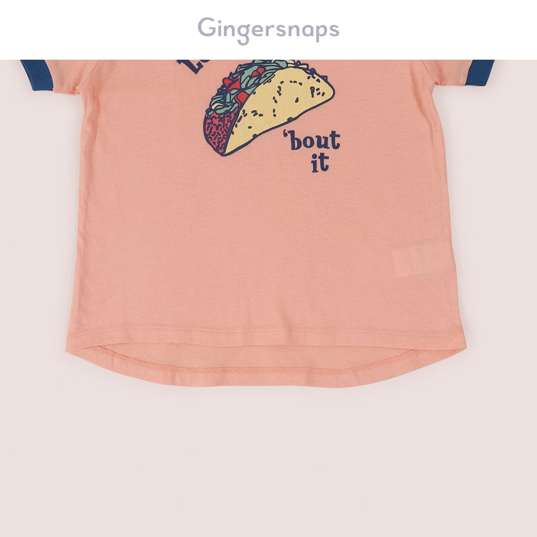 جينجرسنابس تي شيرت بناتي بطبعة تاكو أحمر بنفسجي