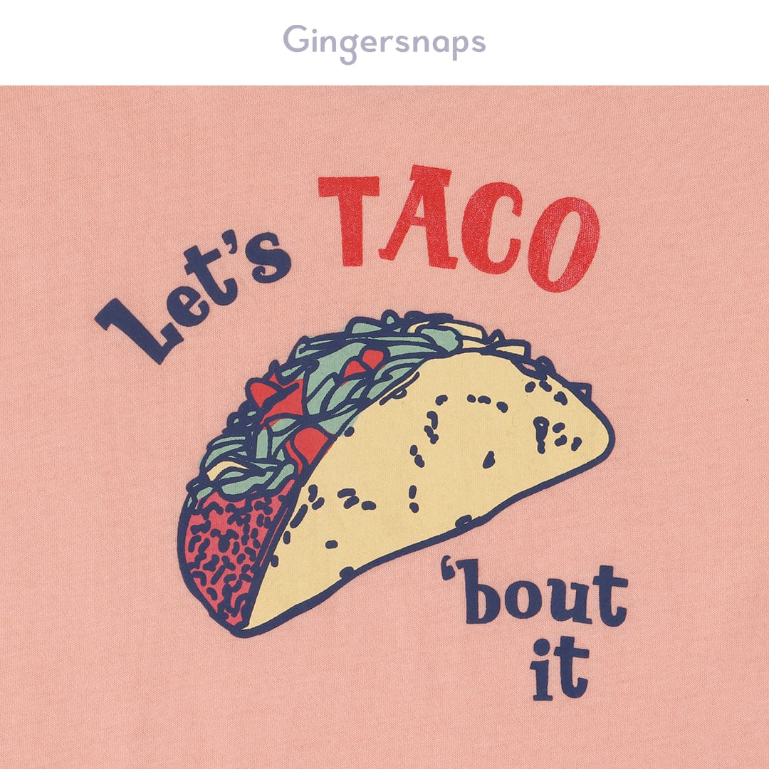 جينجرسنابس تي شيرت بناتي بطبعة تاكو أحمر بنفسجي