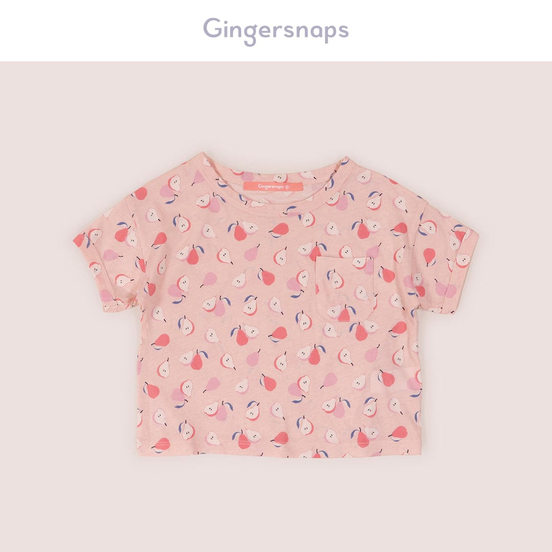 جينجرسنابس تي شيرت بناتي بنمط كمثرى متعدد الألوان