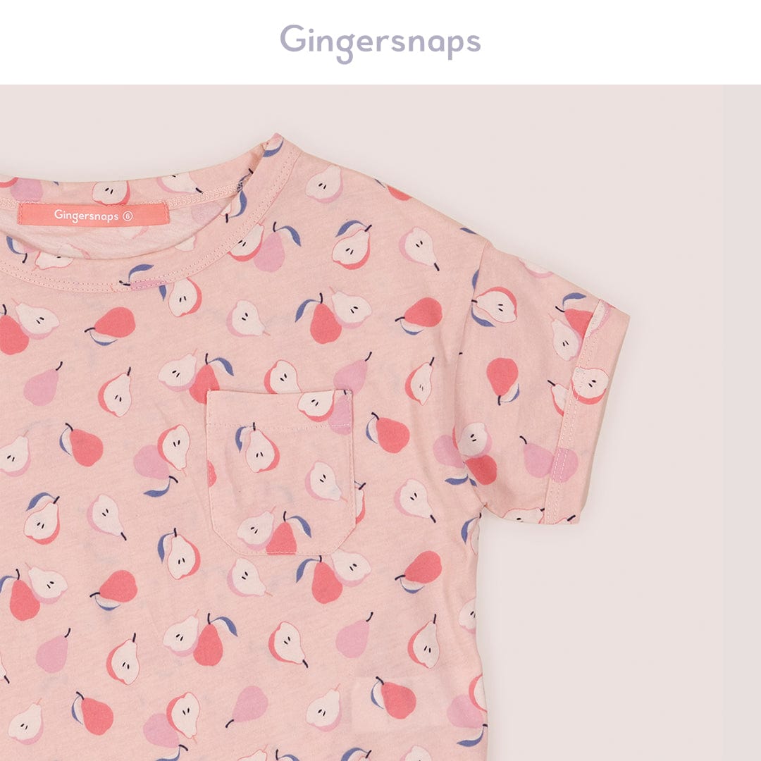 جينجرسنابس تي شيرت بناتي بنمط كمثرى متعدد الألوان