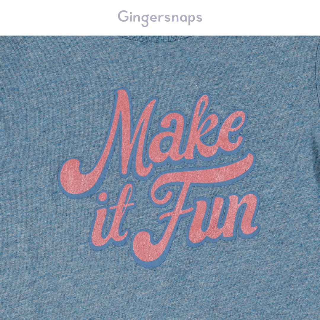 جينجرسنابس تي شيرت بناتي بطبعة كتابة أزرق فيروزي