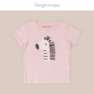 جينجرسنابس تي شيرت بناتي بطبعة حمار وحشي وردي فاتح