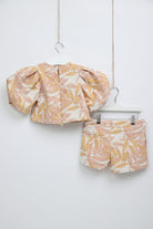 جينجرسنابس طقم شورت بناتي بلوزة وبنطلون مشجرة متعدد الألوان