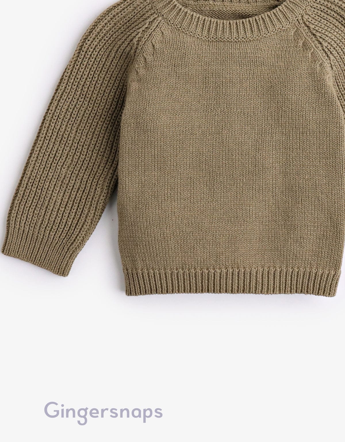 جينجرسنابس ستره صوف سادة للأولاد الرضع مخططة من الأكمام ورقبة واسعة أخضر