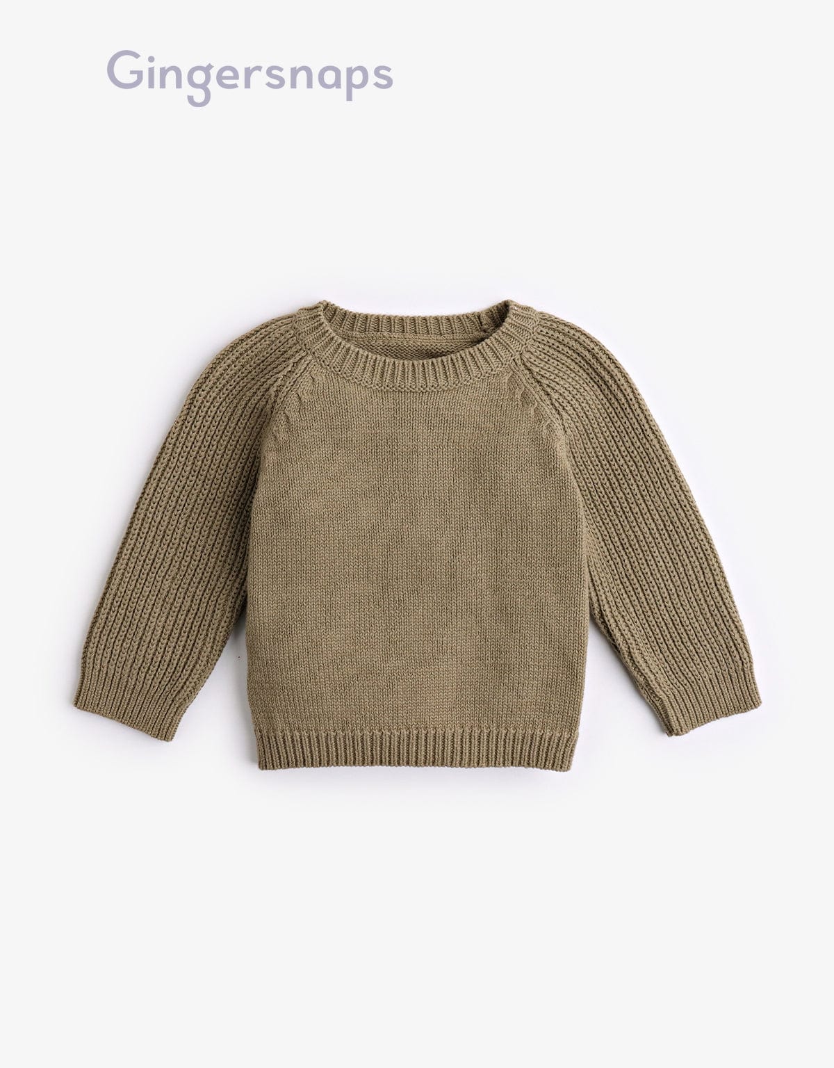 جينجرسنابس ستره صوف سادة للأولاد الرضع مخططة من الأكمام ورقبة واسعة أخضر